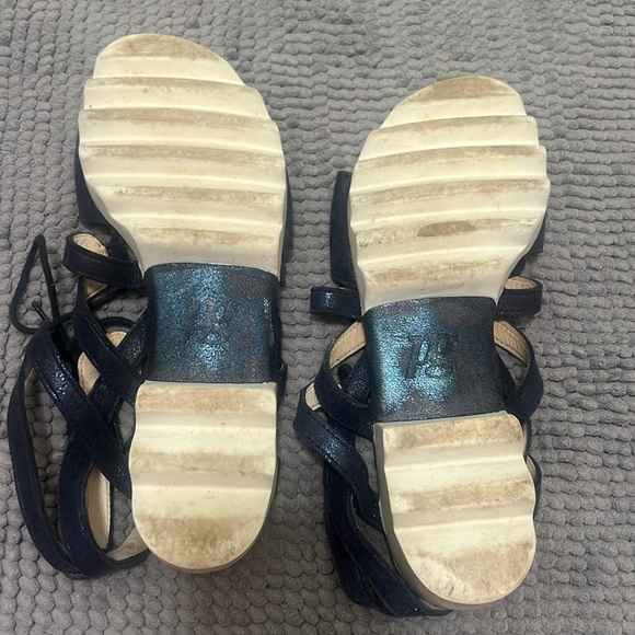 Paul Green lace up sandals Navy blue - Picture 2 of 6